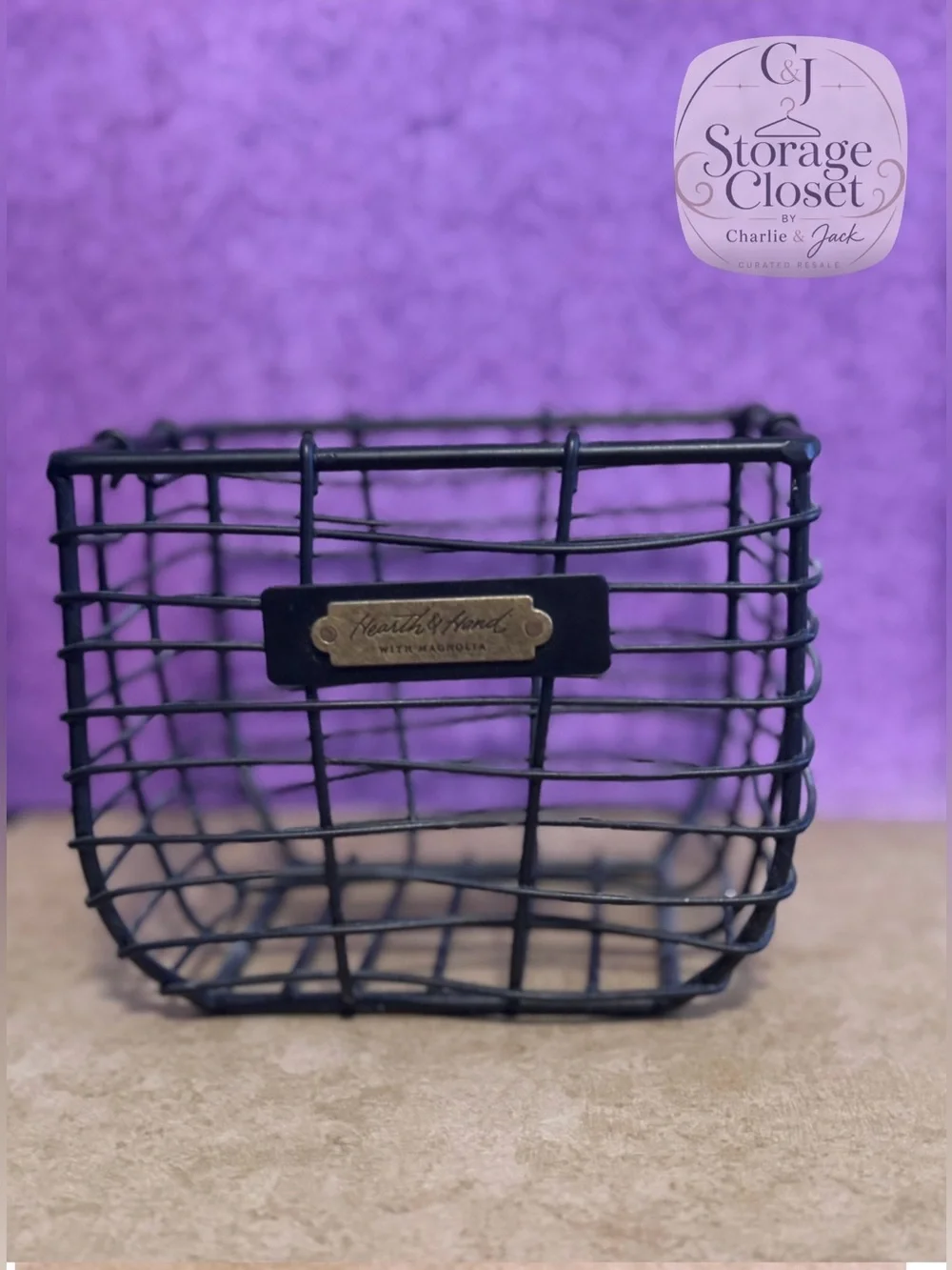 Hearth & Hand Black Wire Grid Storage Basket